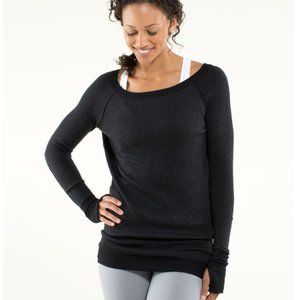 Lululemon Chai Time Pullover - Black / Heather Deep Coal Reversible